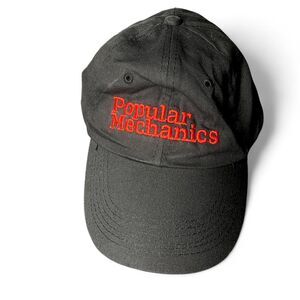 VTG 90s Popular Mechanics Baseball Cap - Black & Red - Adjustable Strapback